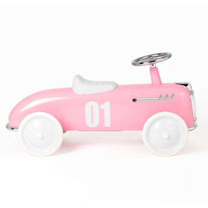 loopauto in retrostijl in roze