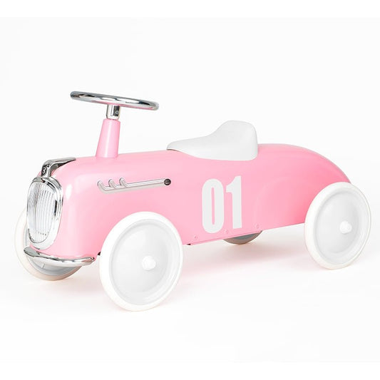 loopauto in retrostijl in roze