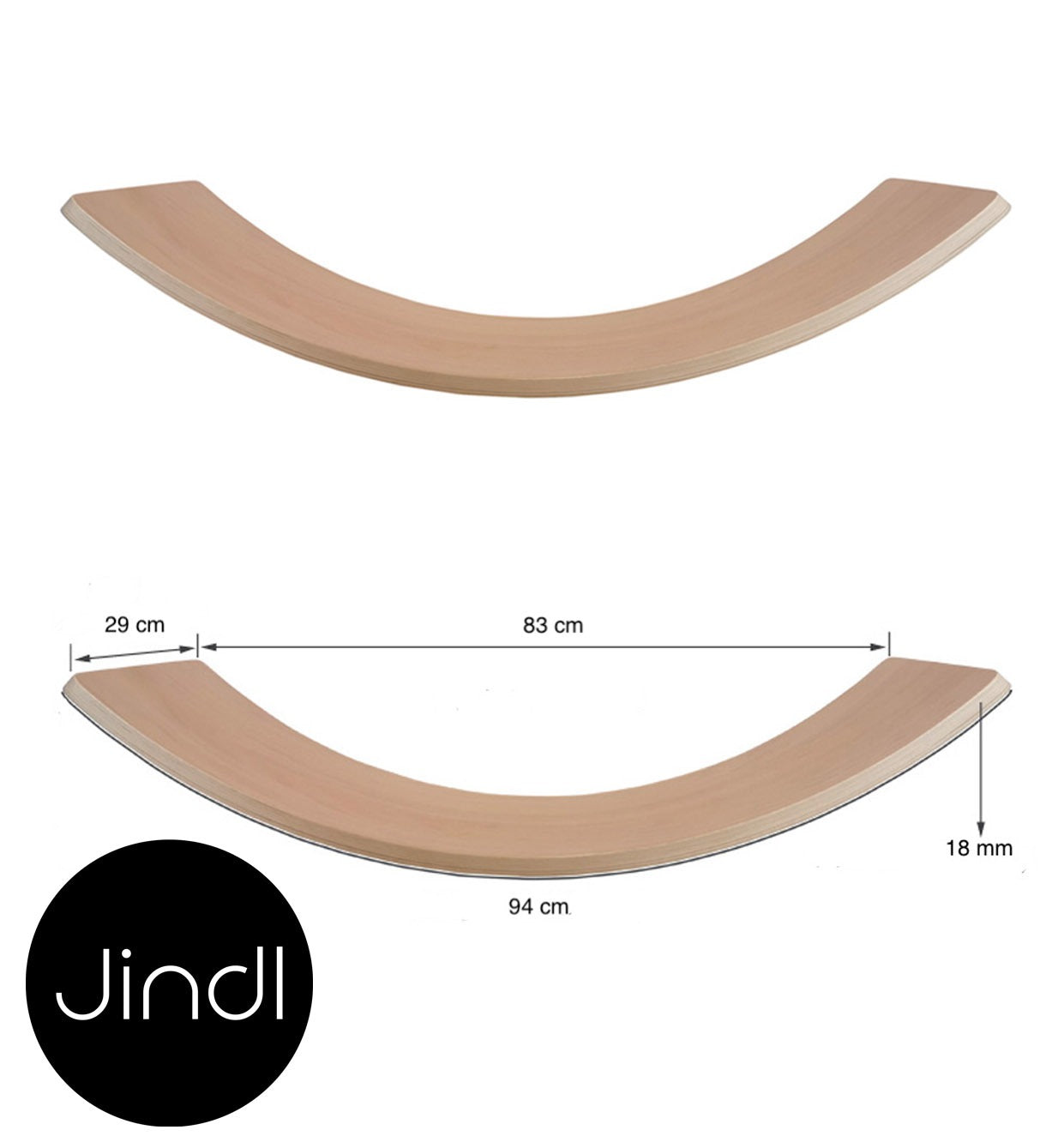 houten balance board met hemelsblauw vilt