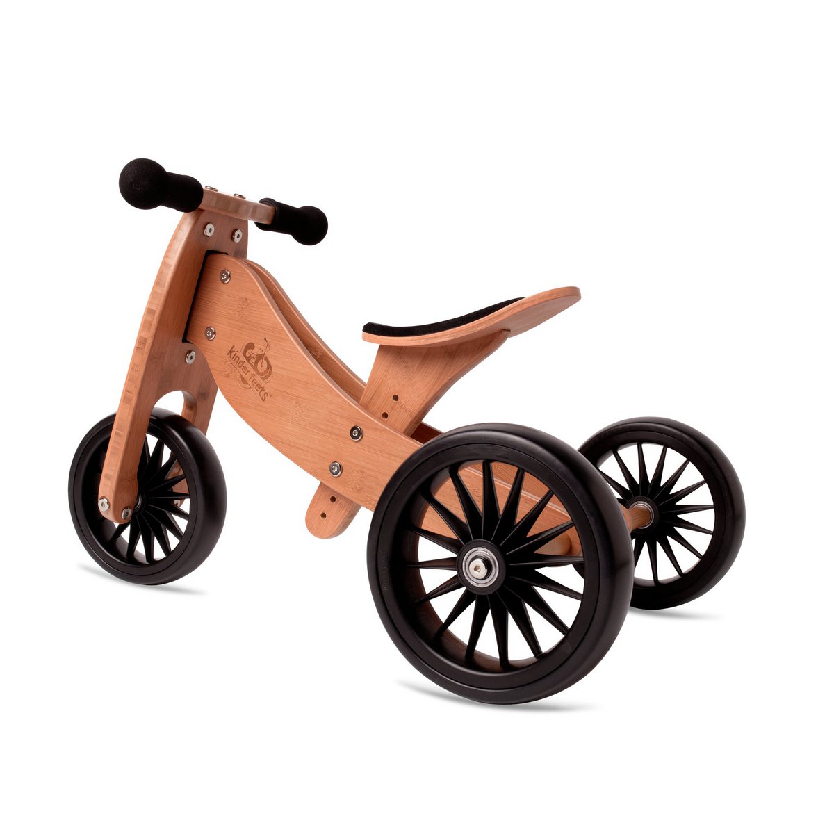 Kinderfeets 2-in-1 houten loopfiets & driewieler Tiny Tot Plus - bamboe