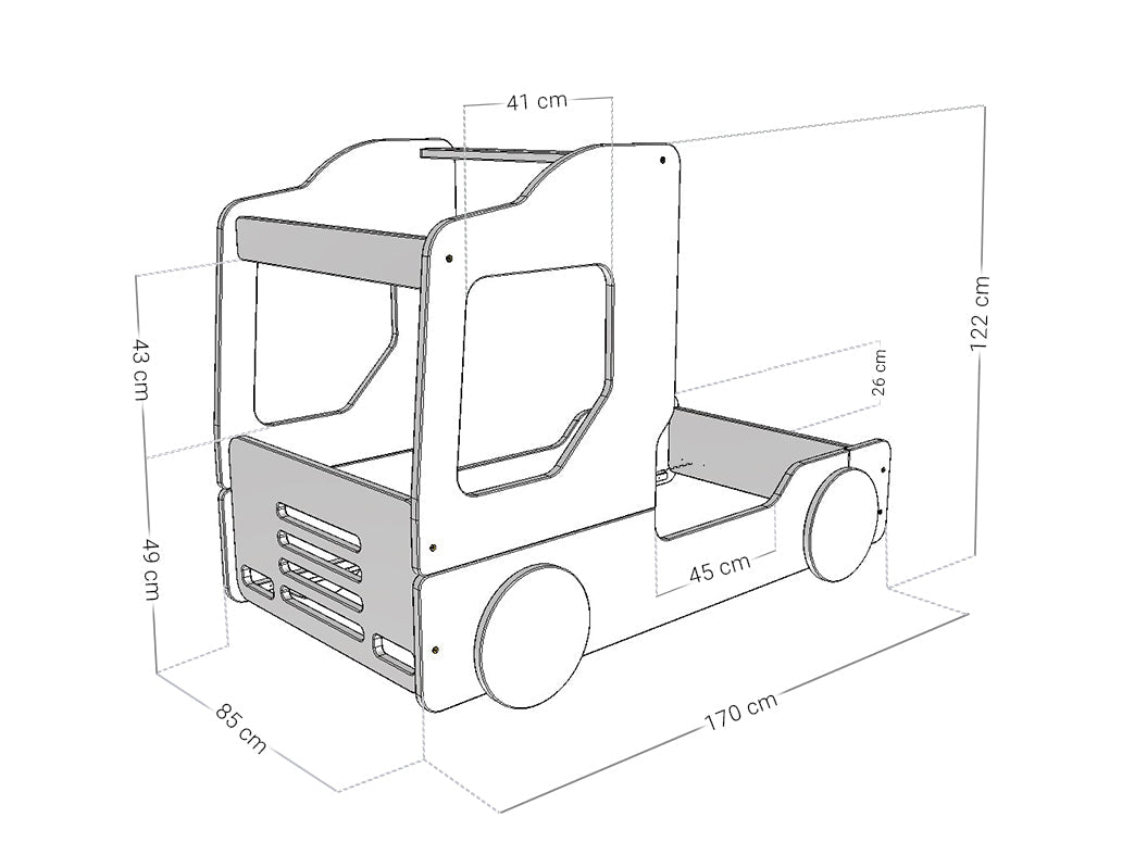 Benlemi TRUCKY autobed in kinderkamer