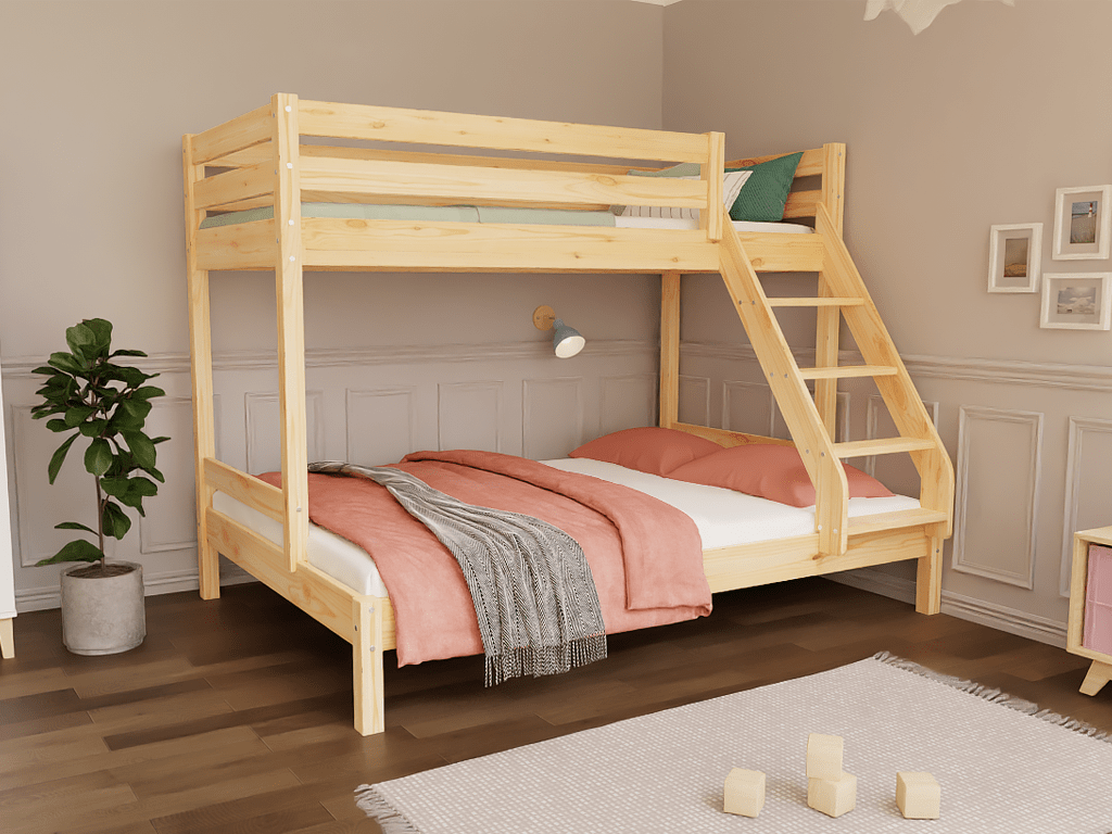 Benlemi stapelbed ARARAT voor 3 personen met breed onderbed