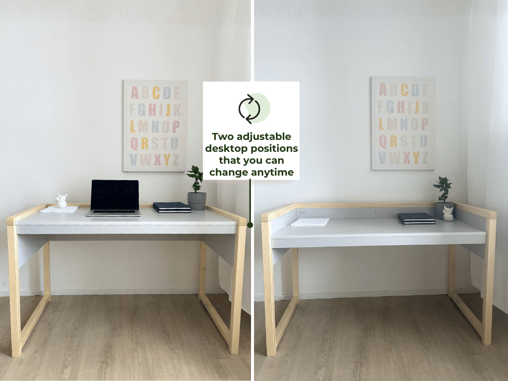 Benlemi STOLLY meegroeibureau verstelbaar kinderbureau massief hout