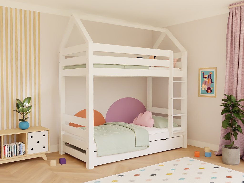 Benlemi ALPY huisbed stapelbed met ladder