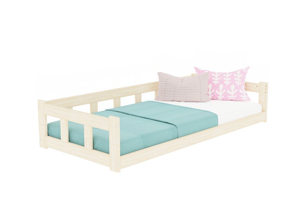 Afmetingen Benlemi FENCE laag kinderbed met bedrand