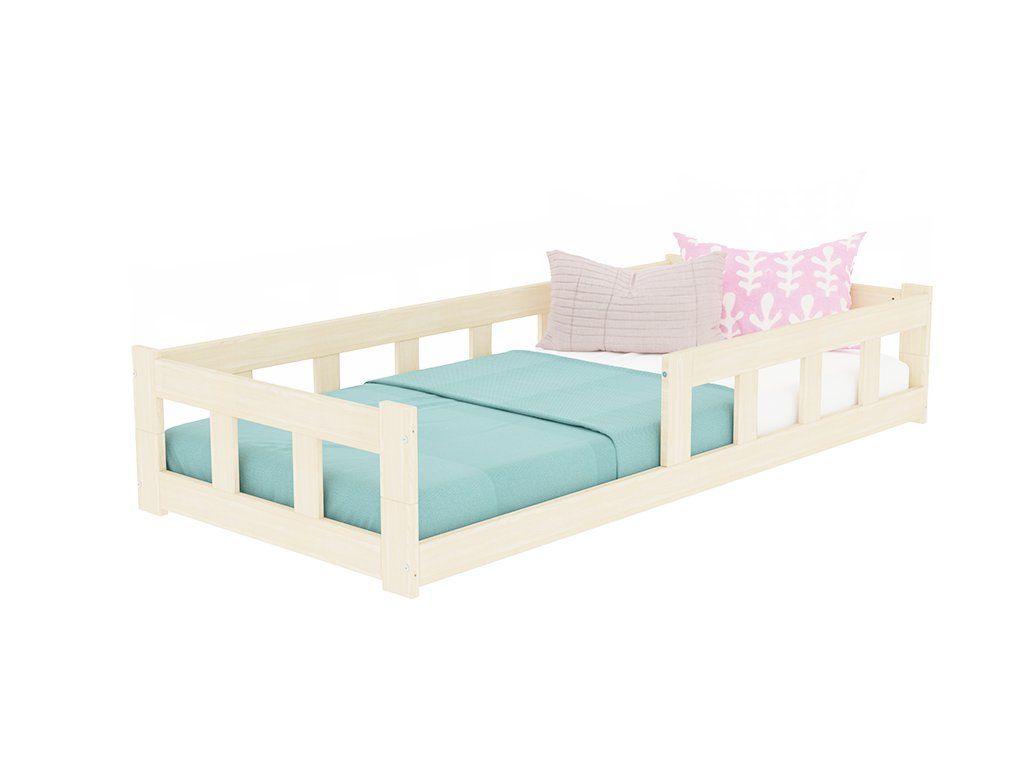 Afmetingen Benlemi FENCE laag kinderbed met twee bedranden