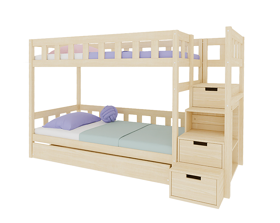 Stapelbed PLOTTY met trap vrijstaand
