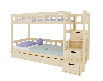 Stapelbed PLOTTY met trap vrijstaand