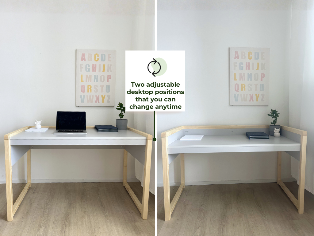 Benlemi STOLLY meegroeibureau verstelbaar kinderbureau massief hout