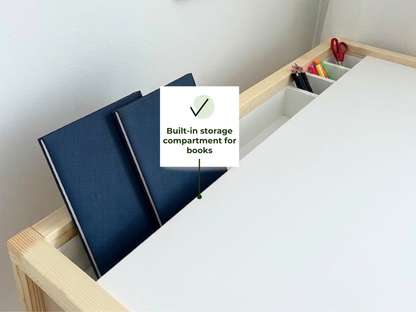 Detail opbergplank STOLLY Montessori bureau
