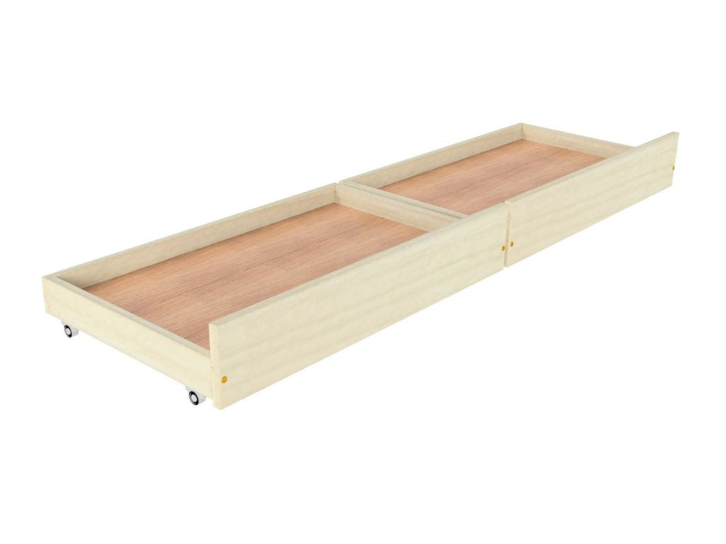 Dubbele STORAGE bedlade met twee vakken onder Benlemi bed