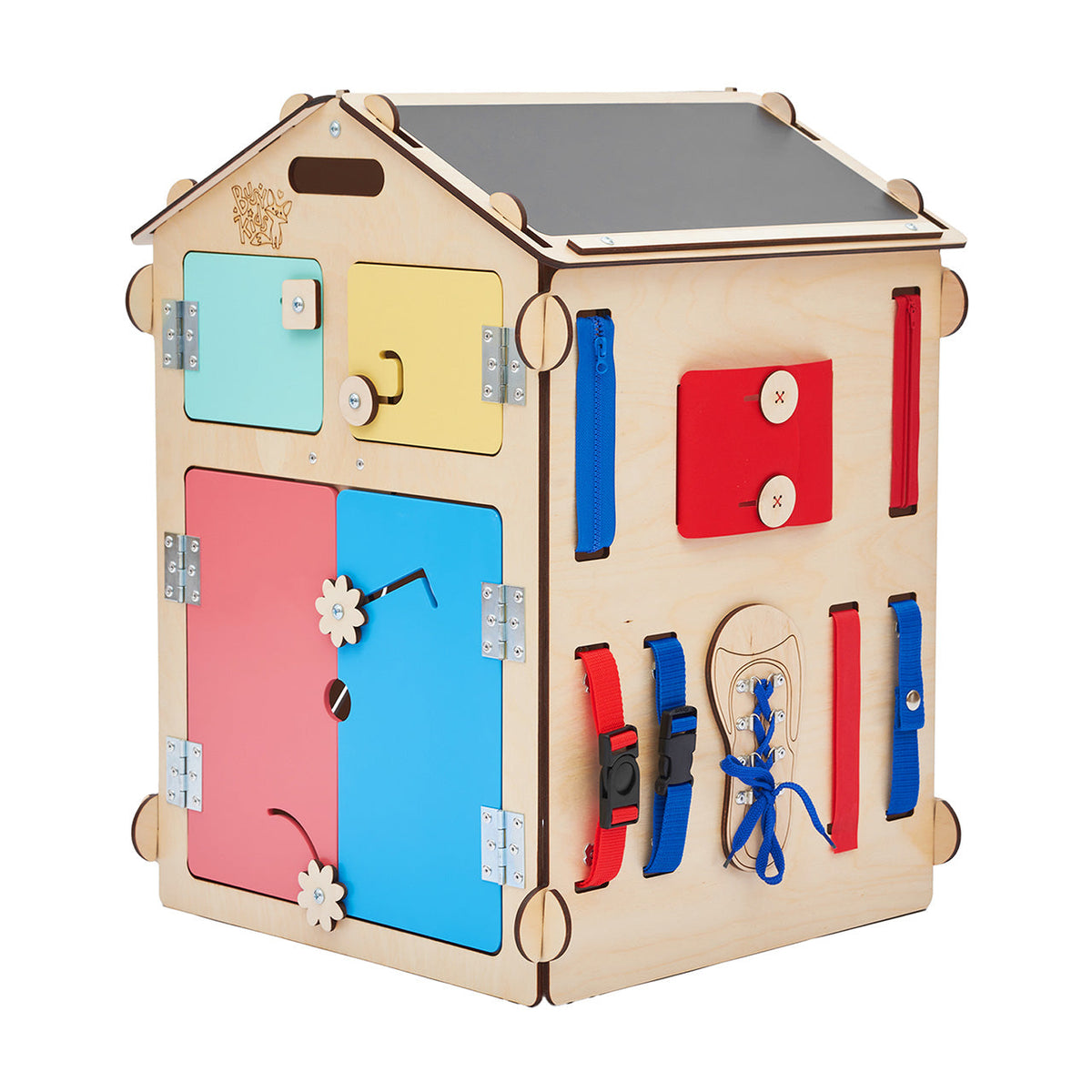 BusyKids Busy Board speelhuisje naturel met activiteitspanelen
