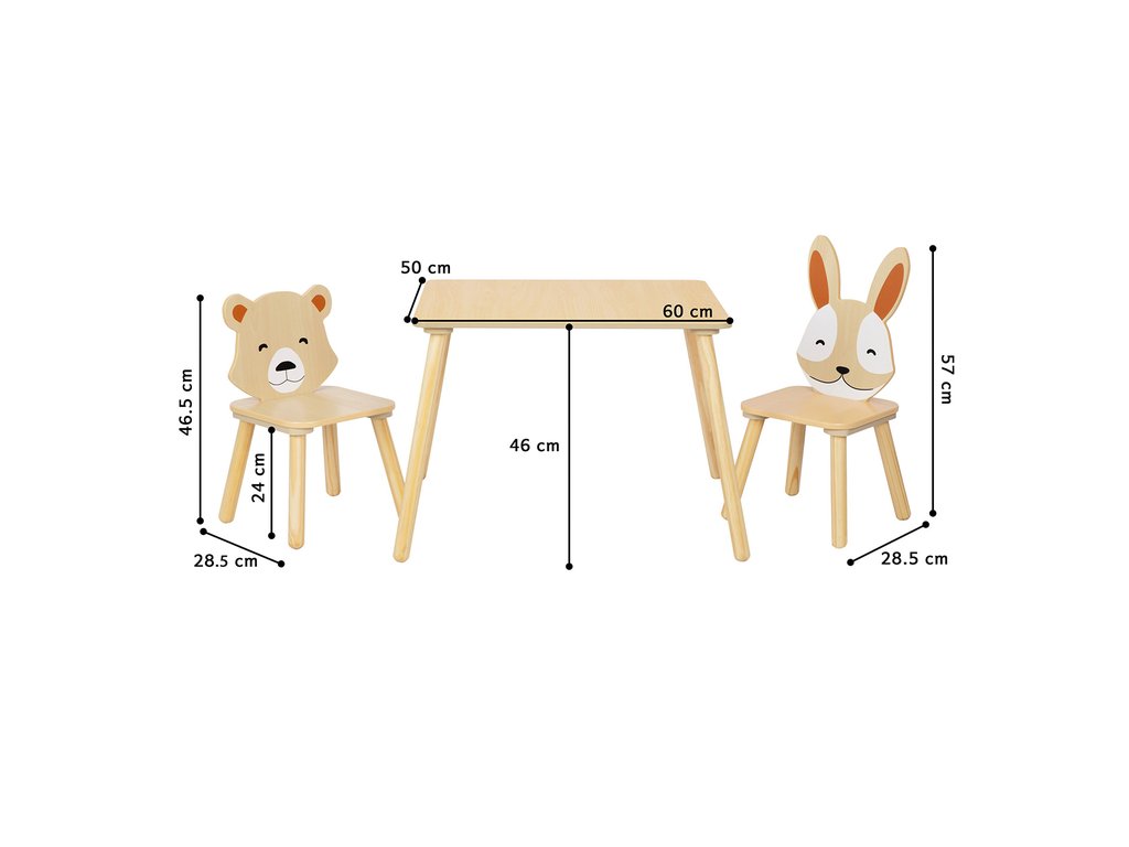 BusyKids compacte tafel met twee dierenstoelen – foto 2