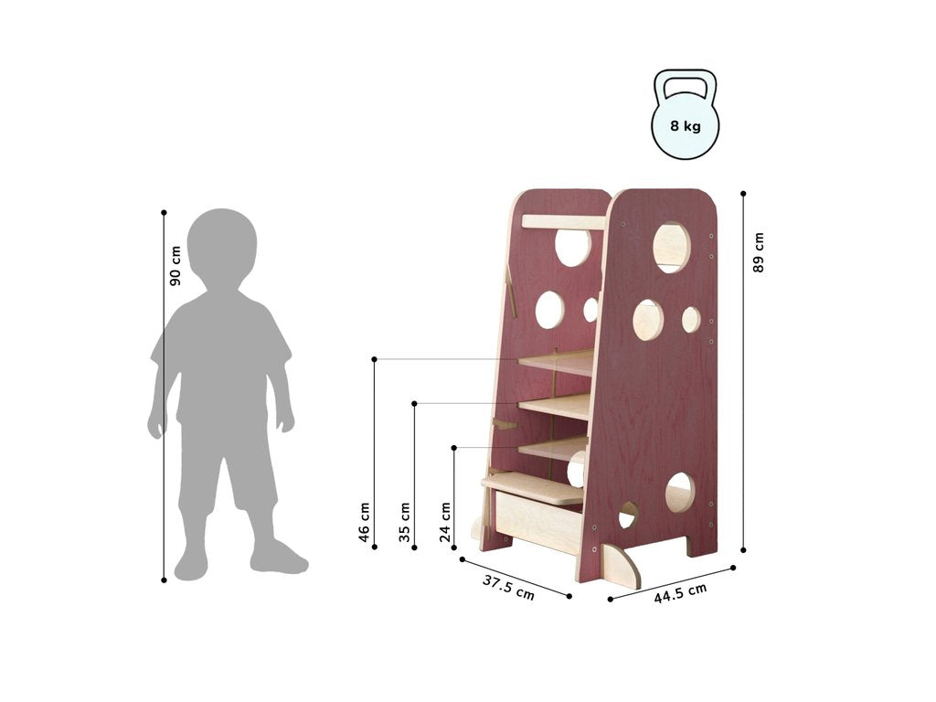 BusyKids 3-in-1 leertoren XL – roze of lichtblauw – foto 2