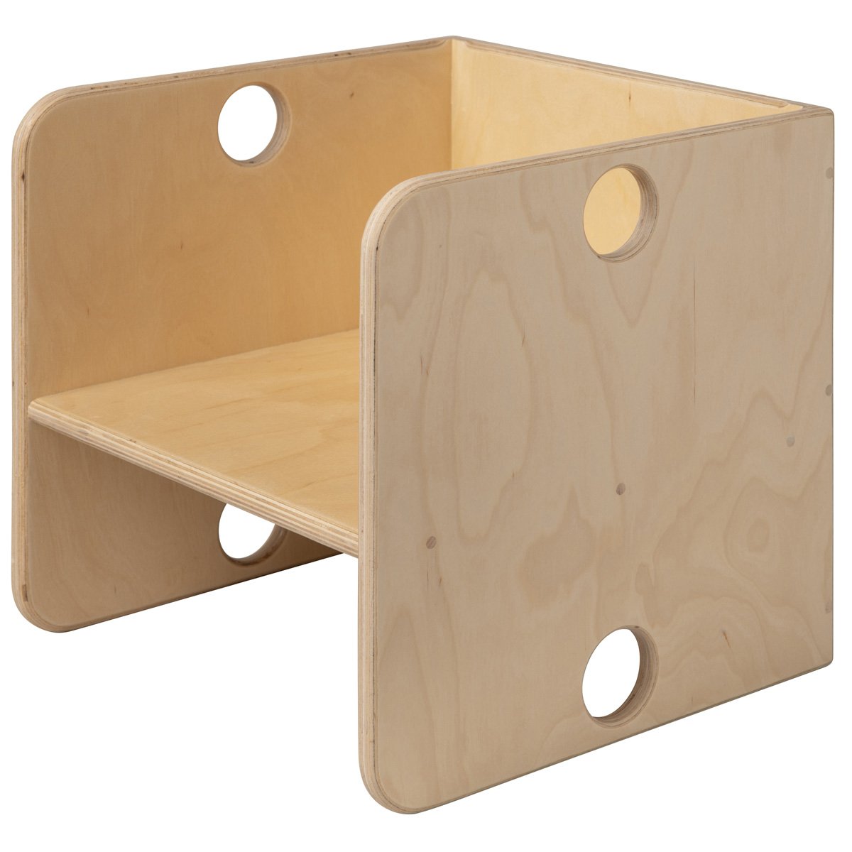 Van Dijk Toys houten kubusstoel / kinderstoel Naturel - 35x35x35 cm vanaf 1 jaar (kinderopvang kwaliteit)