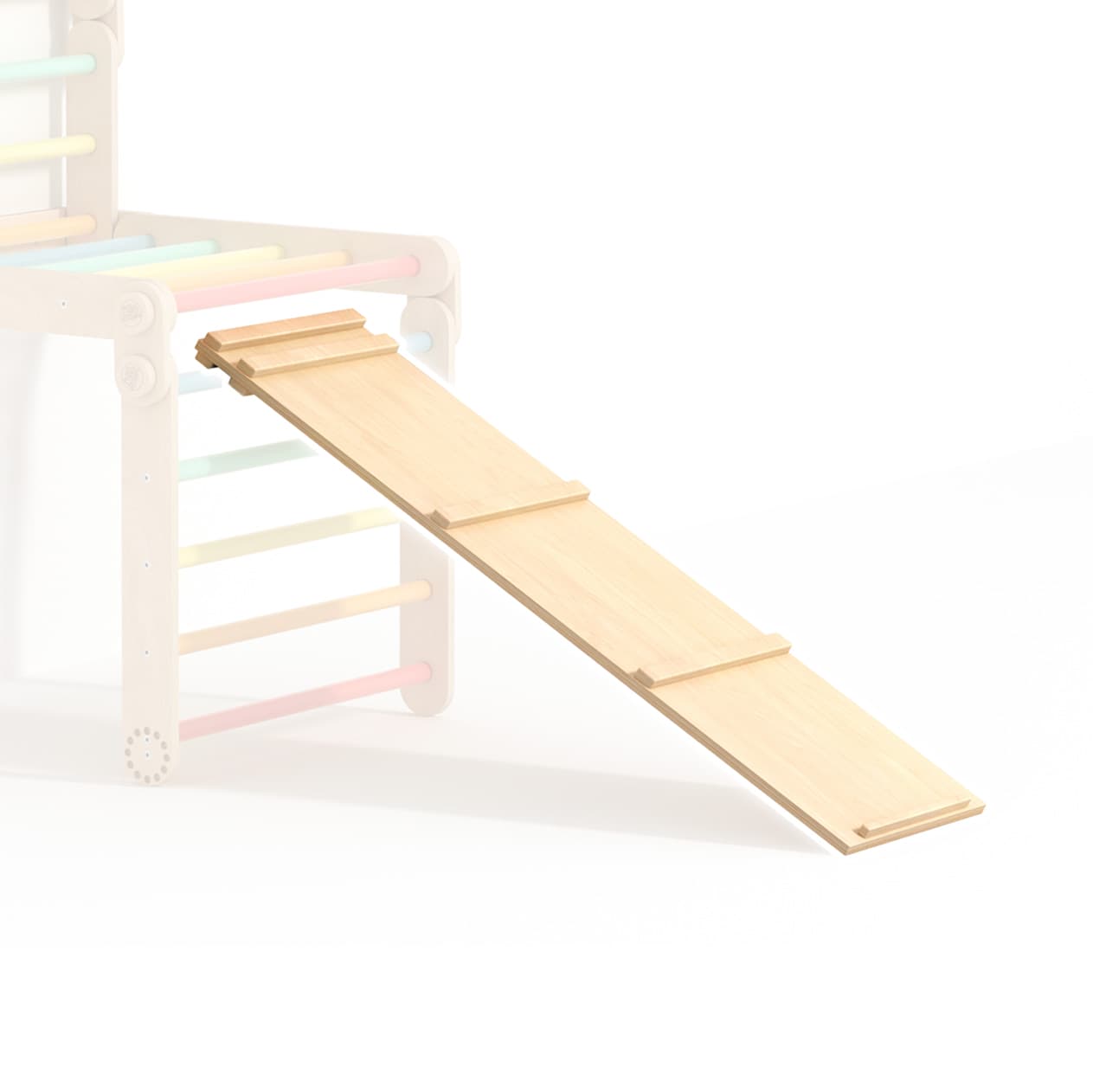 houten glij- en klimplank voor een Pikler klimdriehoek