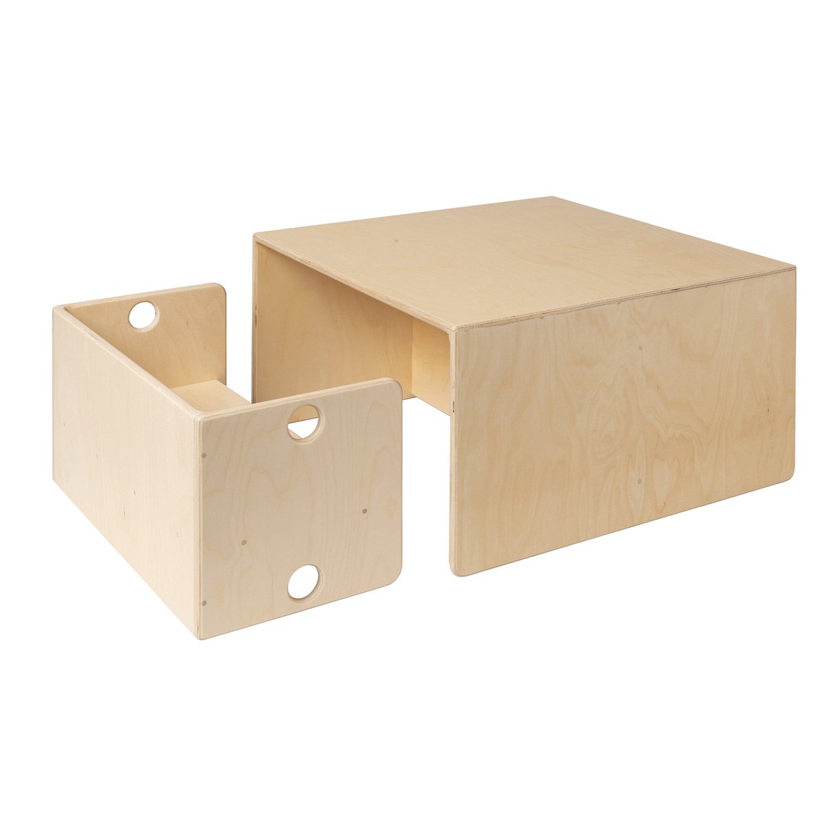 houten kindertafel met bank voor de speelhoek