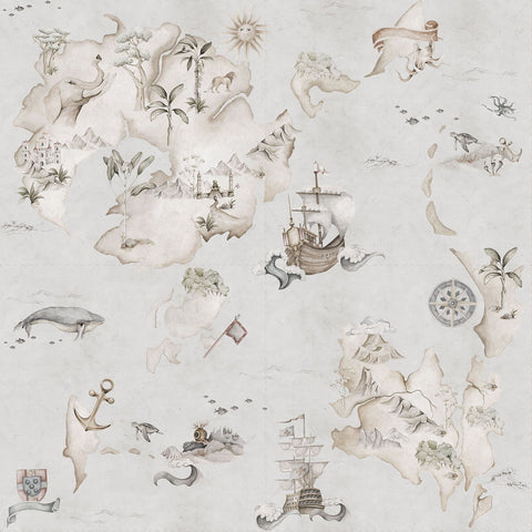 Dekornik Map Stories From The Sea Color kinderbehang