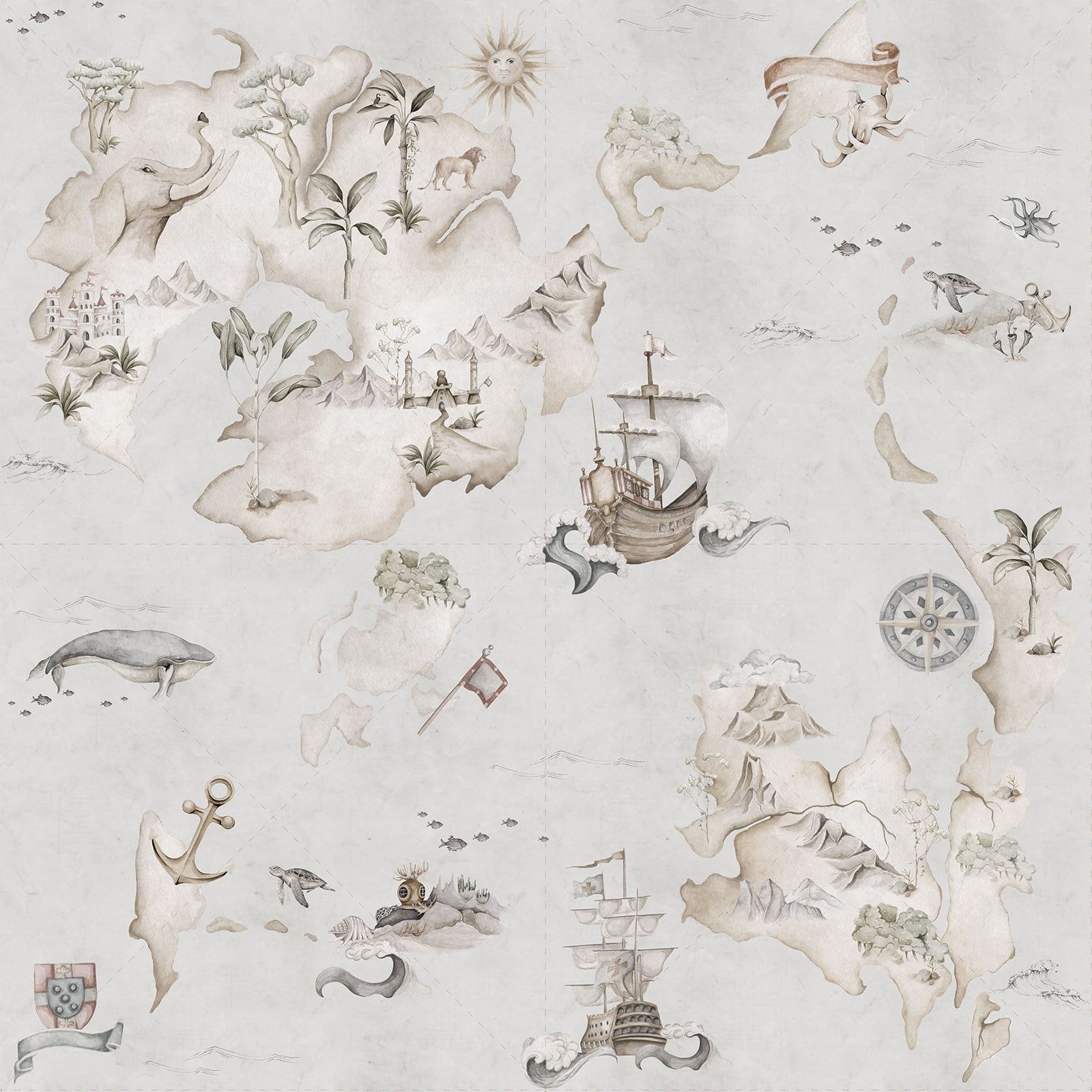 Dekornik Map Stories From The Sea Color kinderbehang