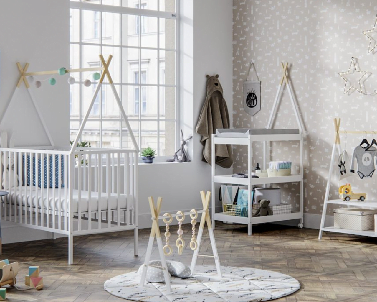 ATB TIPI lit bébé 120 × 60 cm – blanc – vue supplémentaire 2