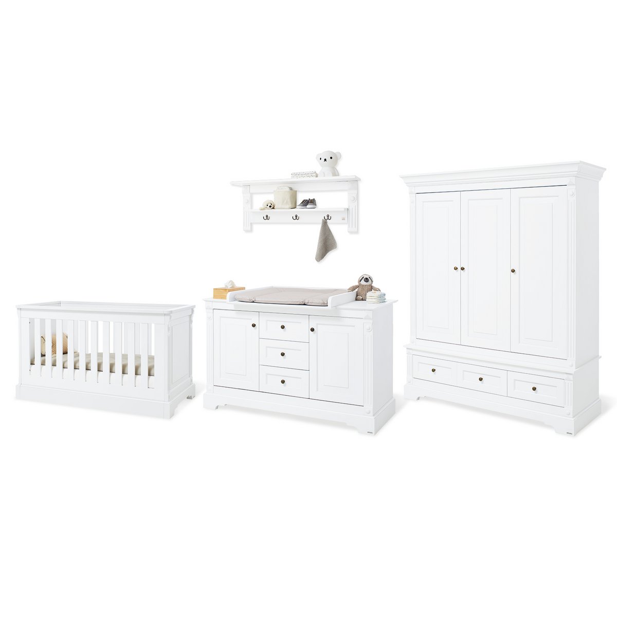 Babykamer Emilia extra breed – 4-delig met grote kledingkast