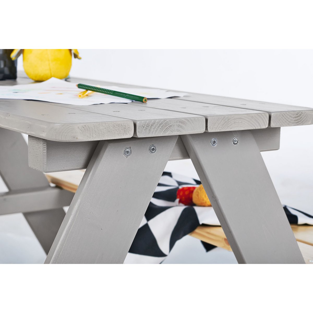 Kinderpicknicktafel Nicki für 4, grijs