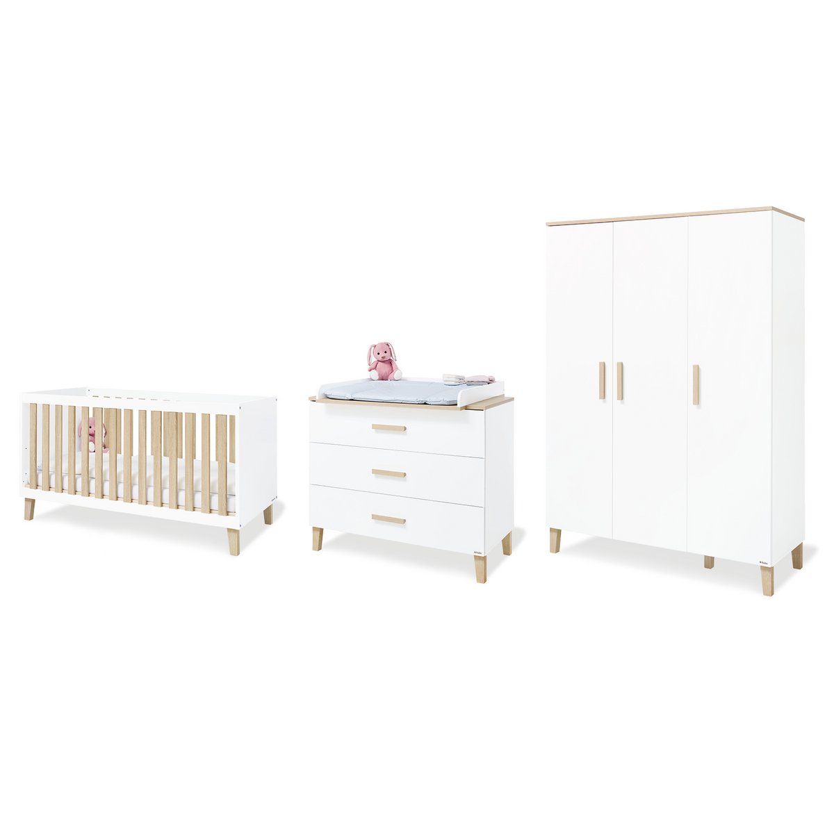 Babykamer Lumi breed – 3-delig met grote kledingkast