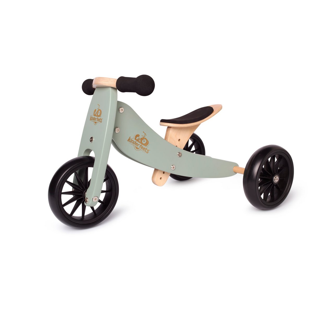 Kinderfeets 2-in-1 houten loopfiets & driewieler vanaf 1 jaar Tiny Tot - Sage