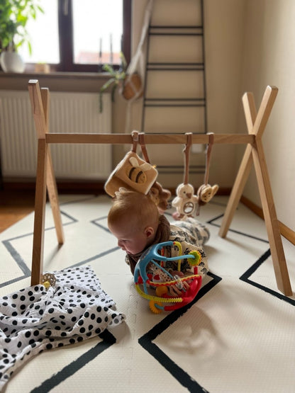 zachte speelmat van zacht foam in ecru voor baby's en peuters tot 3 jaar