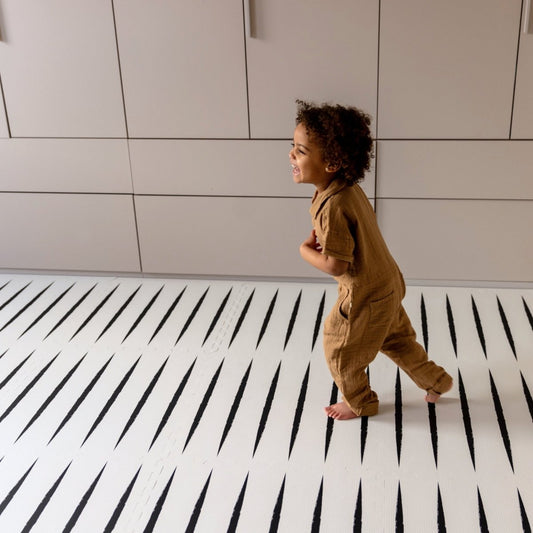 zachte speelmat van zacht foam in ecru voor baby's en peuters tot 3 jaar