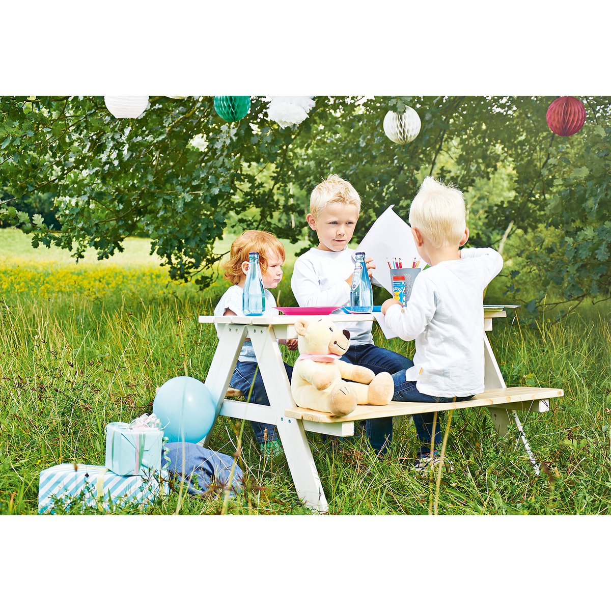 Kinderpicknicktafel Nicki für 4, wit