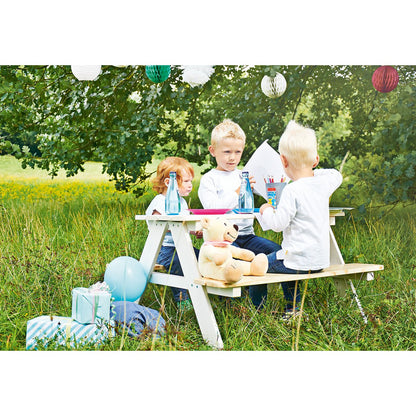 Kinderpicknicktafel Nicki für 4, wit