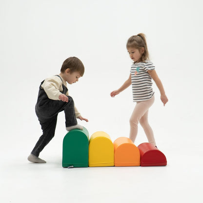 soft play set met modulaire foamblokken voor baby's peuters en kleuters