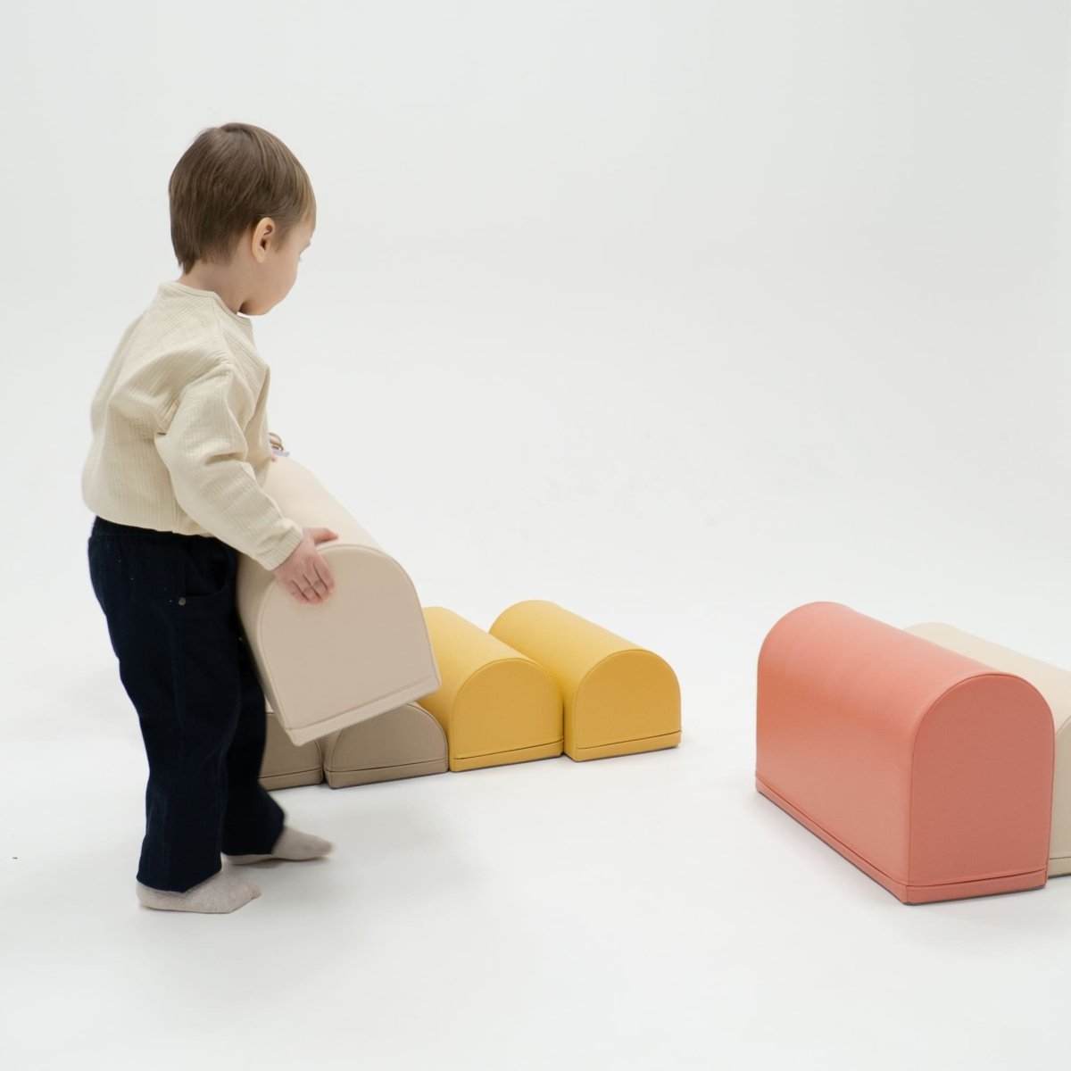 soft play set met modulaire foamblokken voor baby's peuters en kleuters