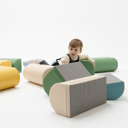soft play set met modulaire foamblokken voor baby's peuters en kleuters