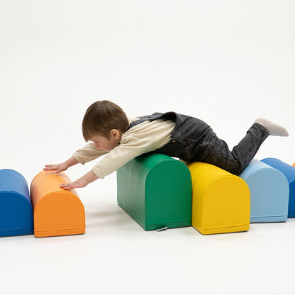 soft play set met modulaire foamblokken voor baby's peuters en kleuters