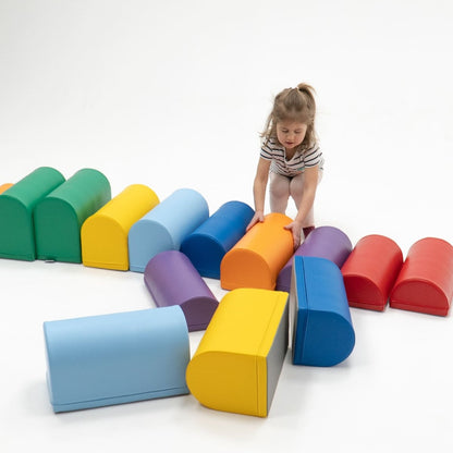 soft play set met modulaire foamblokken voor baby's peuters en kleuters