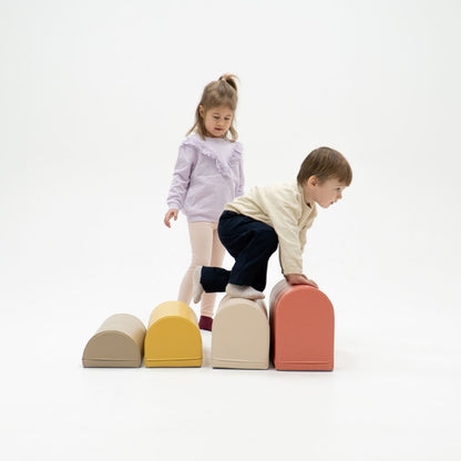soft play set met modulaire foamblokken voor baby's peuters en kleuters