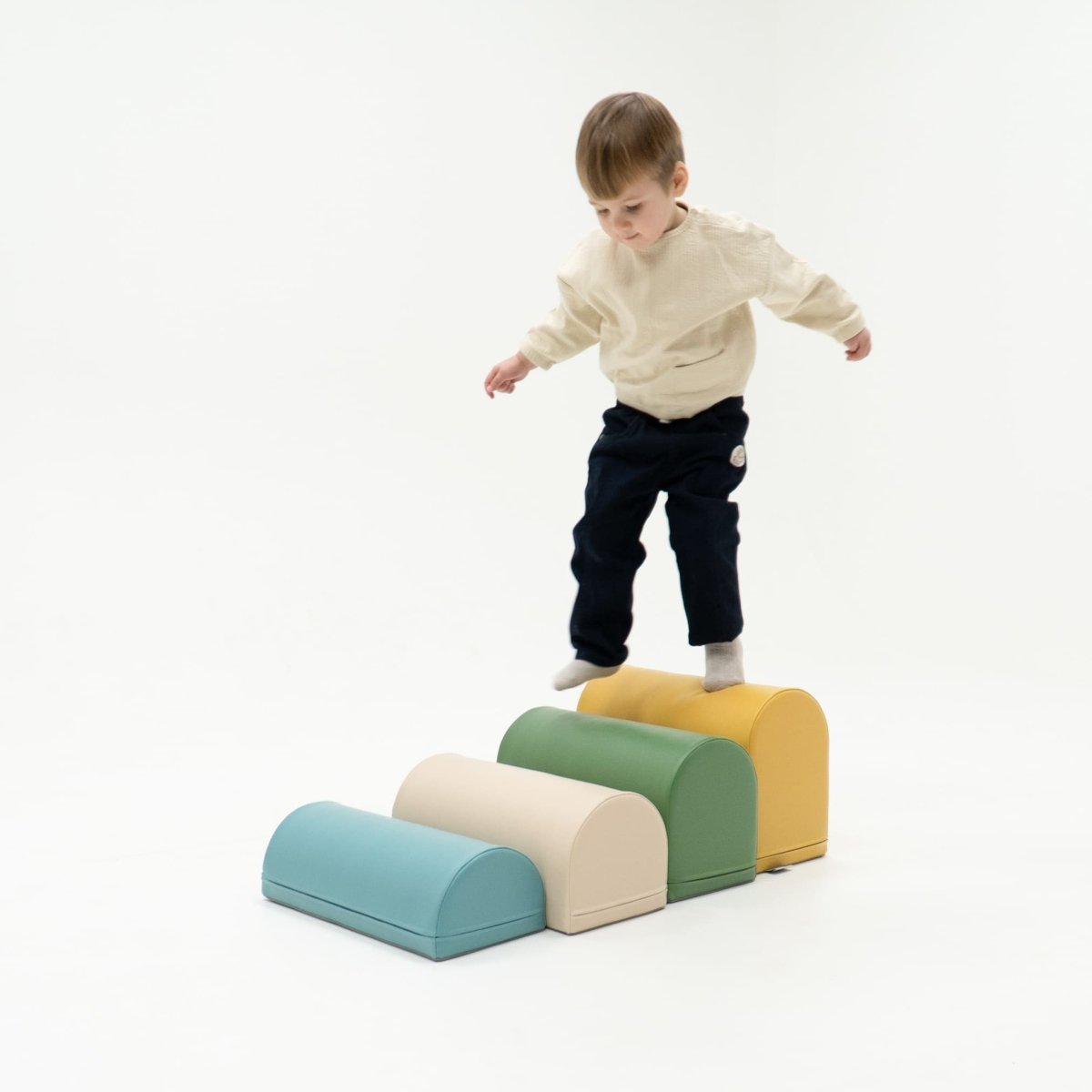 soft play set met modulaire foamblokken voor baby's peuters en kleuters