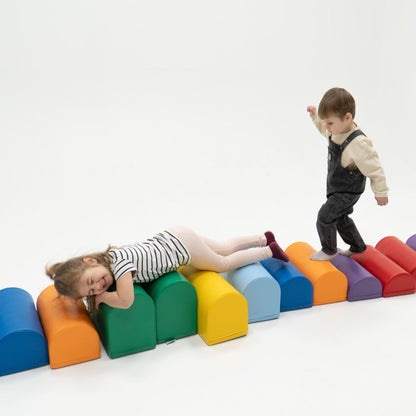 soft play set met modulaire foamblokken voor baby's peuters en kleuters