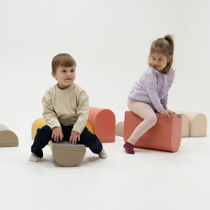 soft play set met modulaire foamblokken voor baby's peuters en kleuters