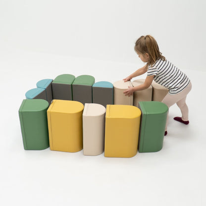 soft play set met modulaire foamblokken voor baby's peuters en kleuters