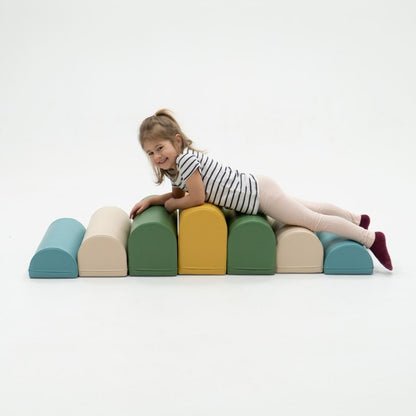 soft play set met modulaire foamblokken voor baby's peuters en kleuters