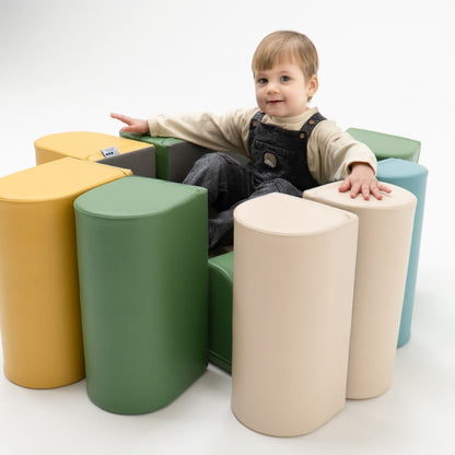soft play set met modulaire foamblokken voor baby's peuters en kleuters