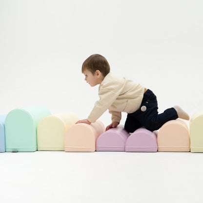 soft play set met modulaire foamblokken voor baby's peuters en kleuters