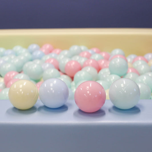 ballen voor een ballenbak set van 500 van zacht foam in pastel voor baby's en peuters tot 3 jaar