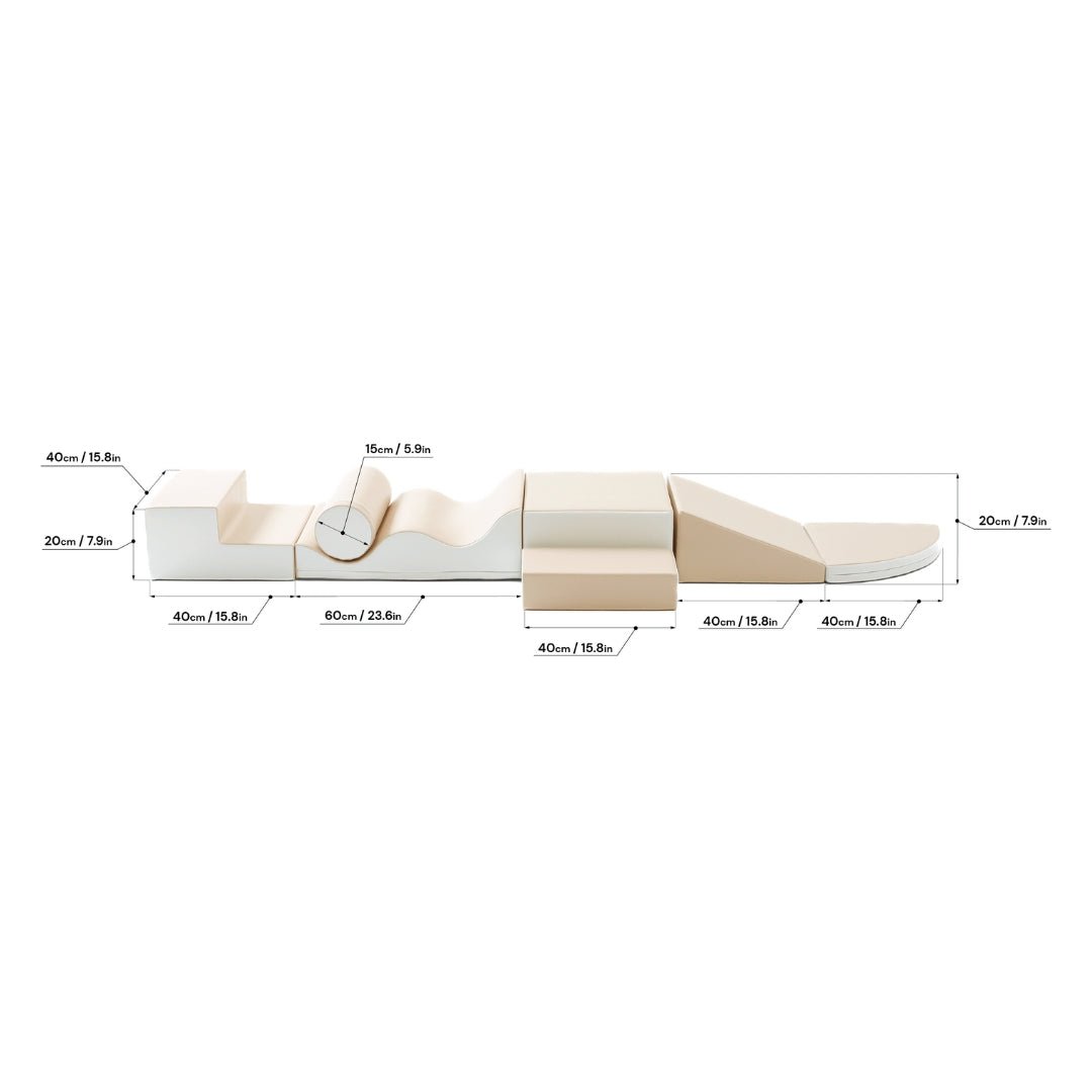 soft play set met modulaire foamblokken voor baby's peuters en kleuters