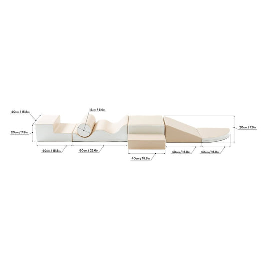 soft play set met modulaire foamblokken voor baby's peuters en kleuters