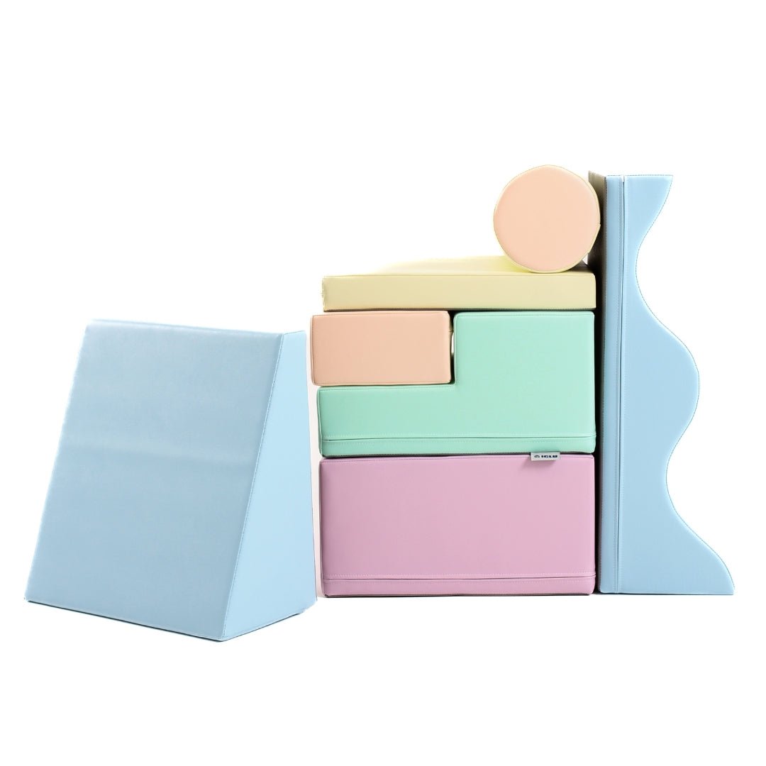 soft play set met modulaire foamblokken voor baby's peuters en kleuters