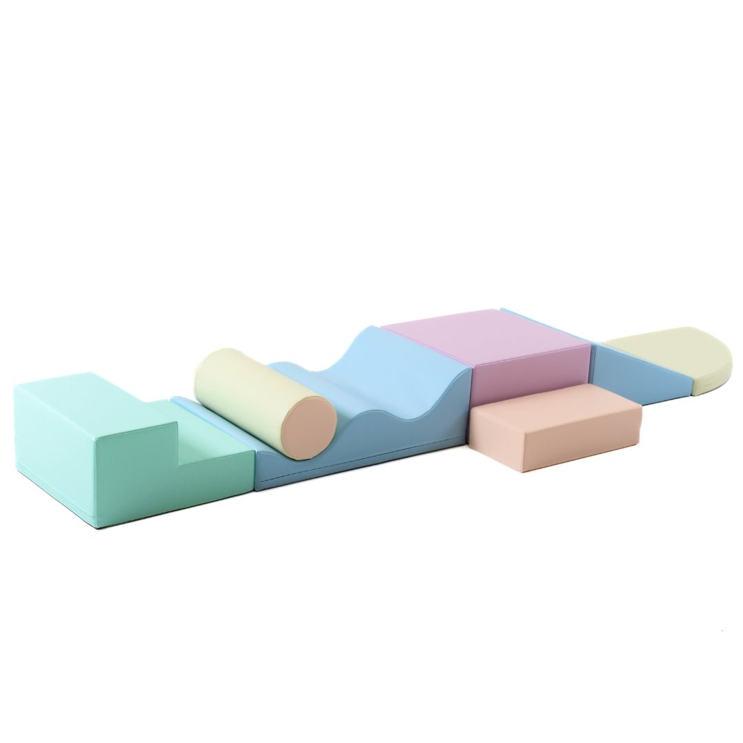 soft play set met modulaire foamblokken voor baby's peuters en kleuters